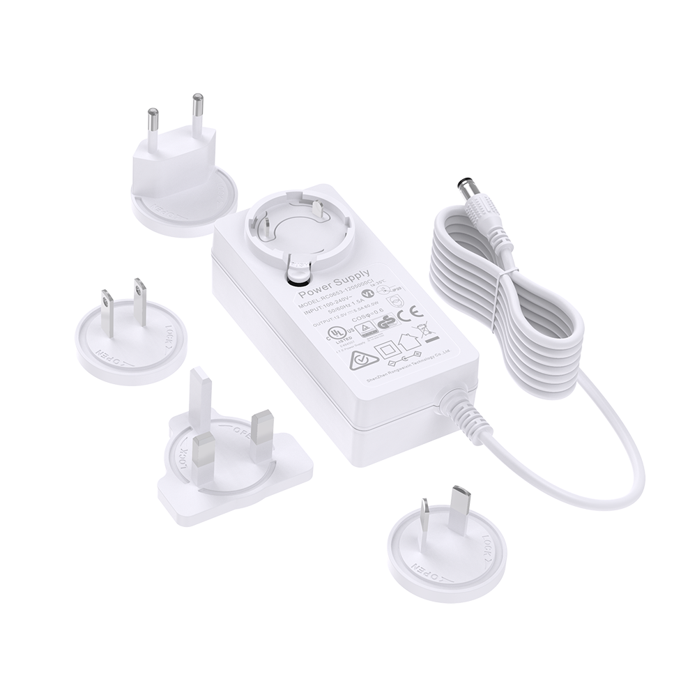 24V 2.5A 65W  Interchangeable Plug Power Adapter